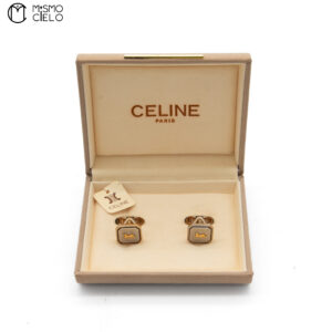 CELINE Gold and Silver Cufflinks and Tie Pin *