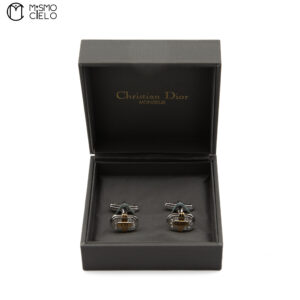 CHRISTIAN DIOR  Silver and Gold with Stone cufflinks *
