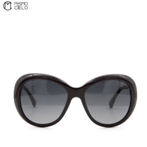 CHANEL Burgundy Coco mark Pearl Sunglasses *