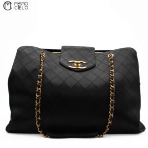 CHANEL 1994 Black Lambskin Supermodel Shoulder Bag #