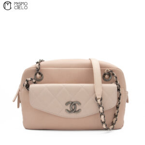 CHANEL Caviar Skin Coco Mark Semi-Shoulder Bag ^
