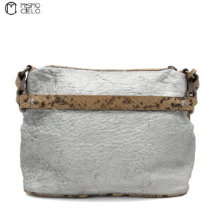 MIU MIU Silver Archive Python Trim Tote Bag