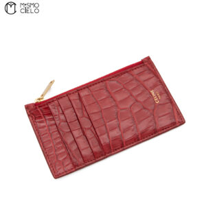 CELINE Red Crocodile Skin Card Holder ^*