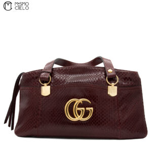 GUCCI Burgundy Python Ally Marmont Handbag