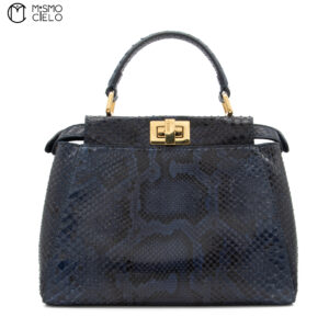 FENDI Blue Python Mini Peekaboo Handbag ^ *