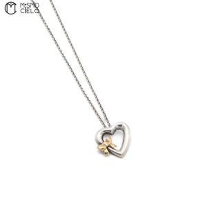 TIFFANY Silver Open Heart Necklace  5.4g  46cm ^