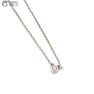 TIFFANY  SV925 and 3.6mm Diamond 1.4g Necklace 41cm *^