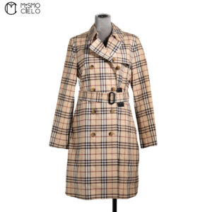 BURBERRY Check Nova Trench Coat Blue London Label Size 6