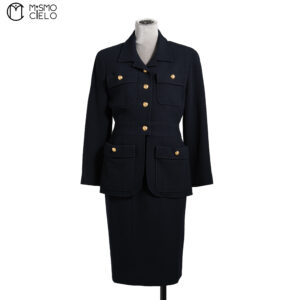 CHANEL Black Coco Mark Suit Set Size 38