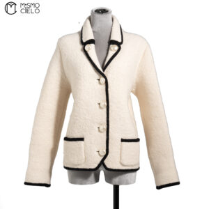 LOUIS VUITTON White 2022 Winter Luxury Collection Wool Jacket Size S