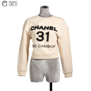 CHANEL Cream 31 Rue Cambon Sweat Shirt XS