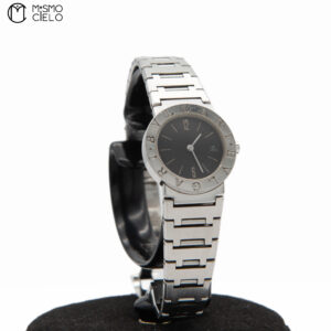 BVLGARI BB26SSD Silver and Black Watch * #