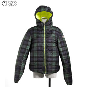 MONCLER Green and Yellow Reversible Down Jacket Size 2