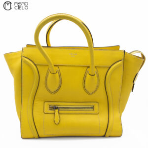 CELINE Yellow Mini Luggage Handbag